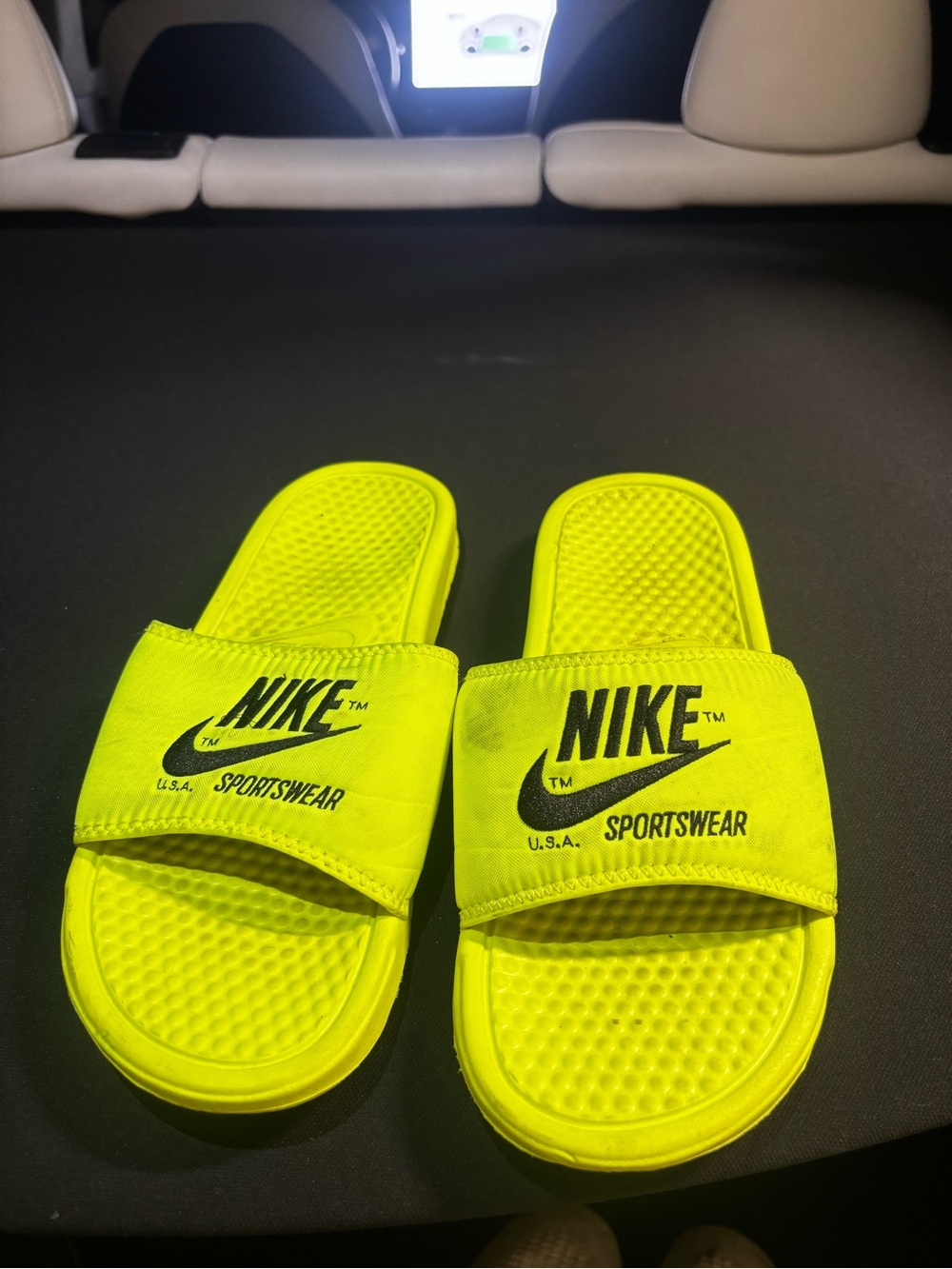 Nike adults Neon Yellow Sportswear Slide Sandals
